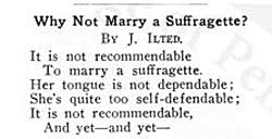 Clipping title Why Not Marry a Suffragette, by J. Ilted. (The Legacy Center Archives and Special Collections)