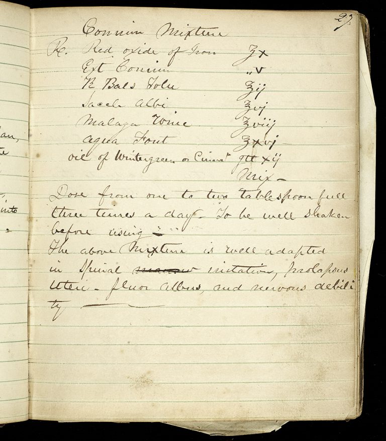 Jacob G. Shoch medicinal and household recipe notebook, page 27 (The Legacy Center Archives and Special Collections)