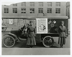 Ambulance used in fundraising campaign, 1918. (The Legacy Center Archives and Special Collections)