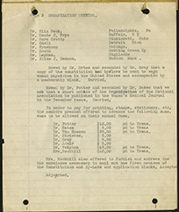 Typed minutes of the founding meeting of AMWA, 1915. Page 3. (The Legacy Center Archives and Special Collections)