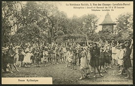 Postcard of girls dancing at La Residence Sociale. (The Legacy Center Archives and Special Collections)