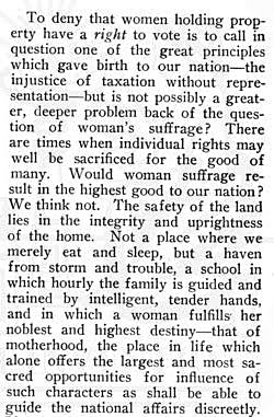 Clipping about women's suffrage. (The Legacy Center Archives and Special Collections)